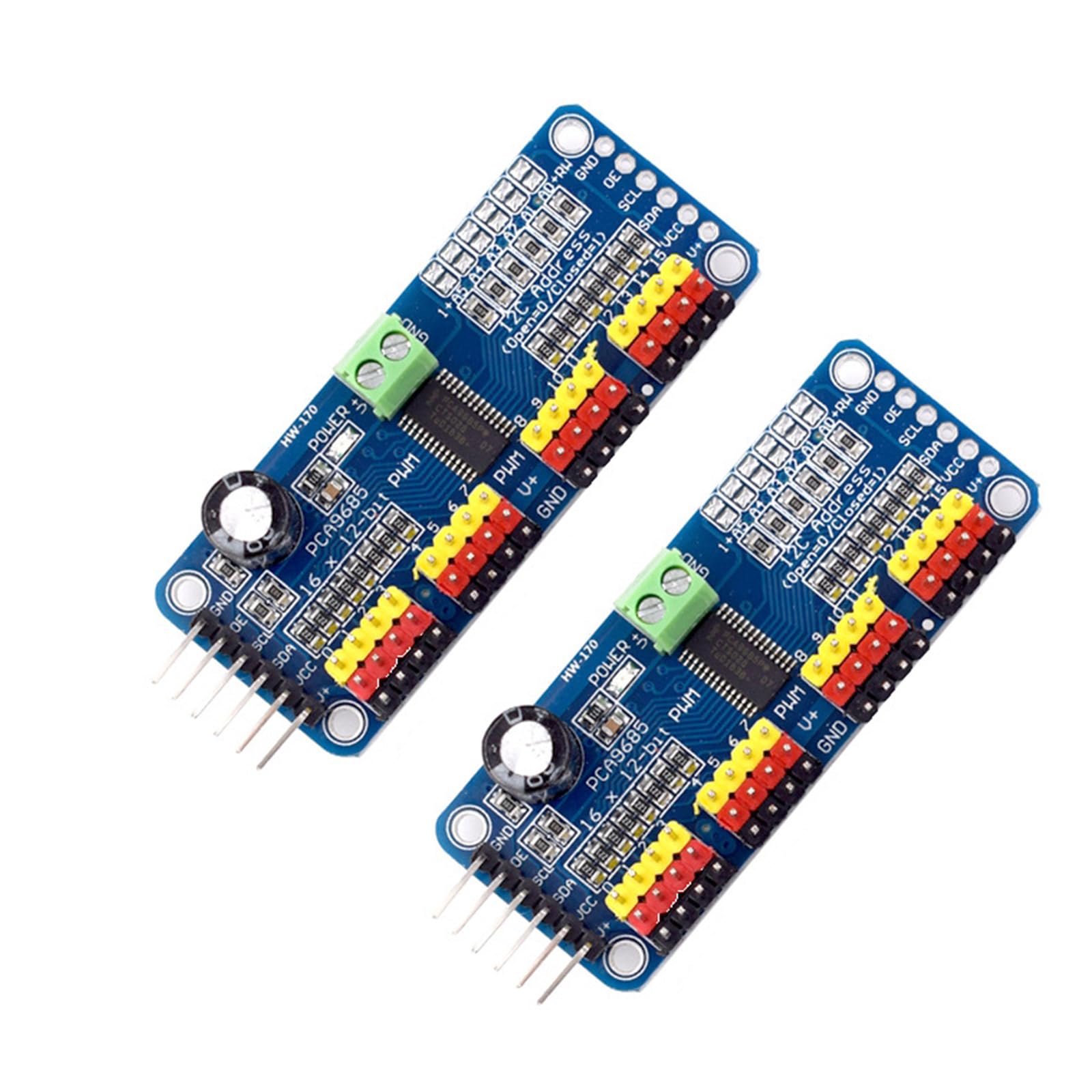 Amazon.co.jp: 2 個 PCA9685 16 チャンネル 12 ビット PWM サーボ